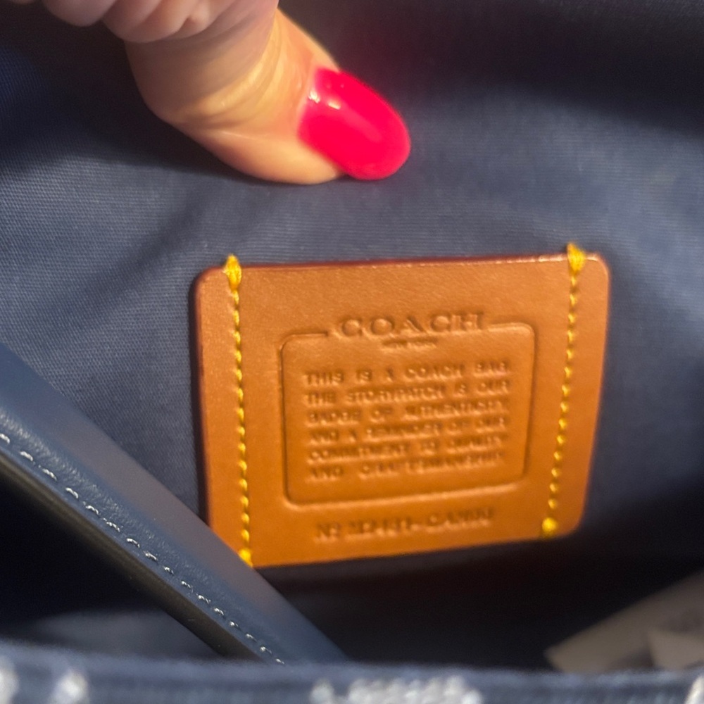 Coach Navy Signature Shoulder Bag - Picture 9 of 11